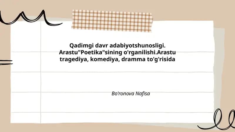 Arastu "Poetika"