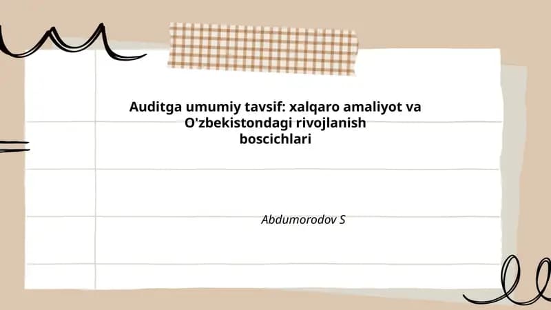 Auditga umumiy tavsif