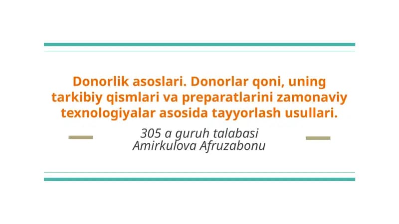 Donorlik asoslari