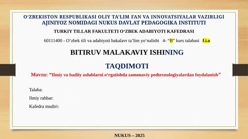 Ilmiy va badiiy uslublarning nazariy asoslari