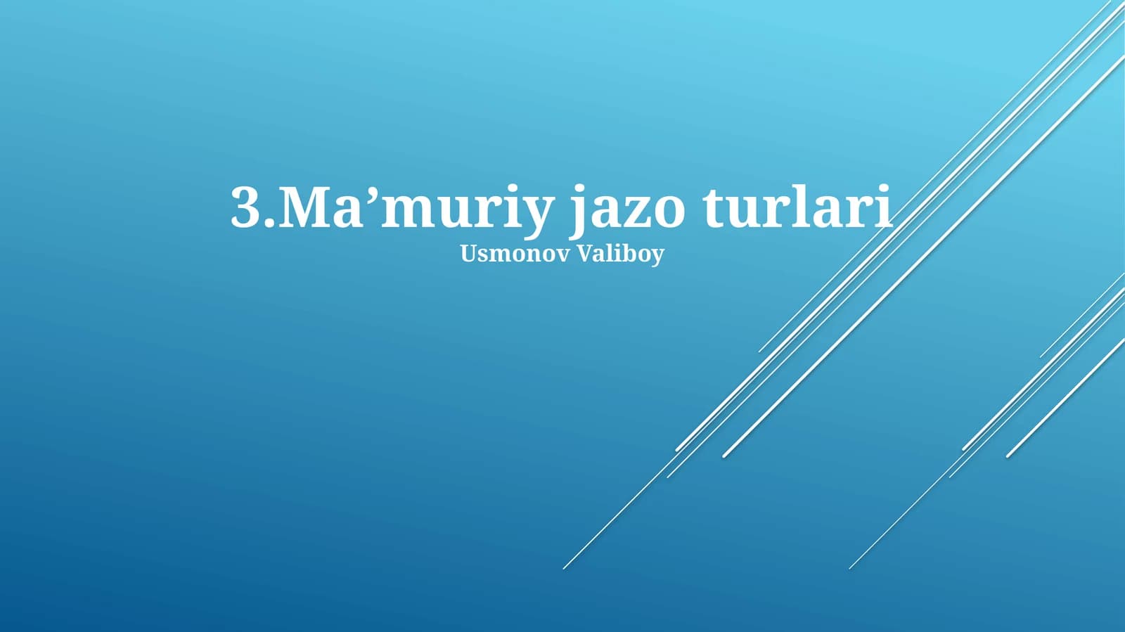 Ma’muriy jazo turlari