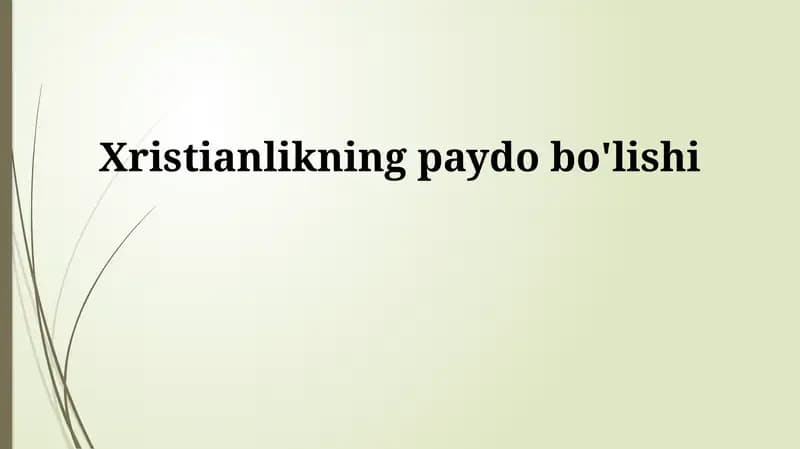 Xristianlikning ildizlari