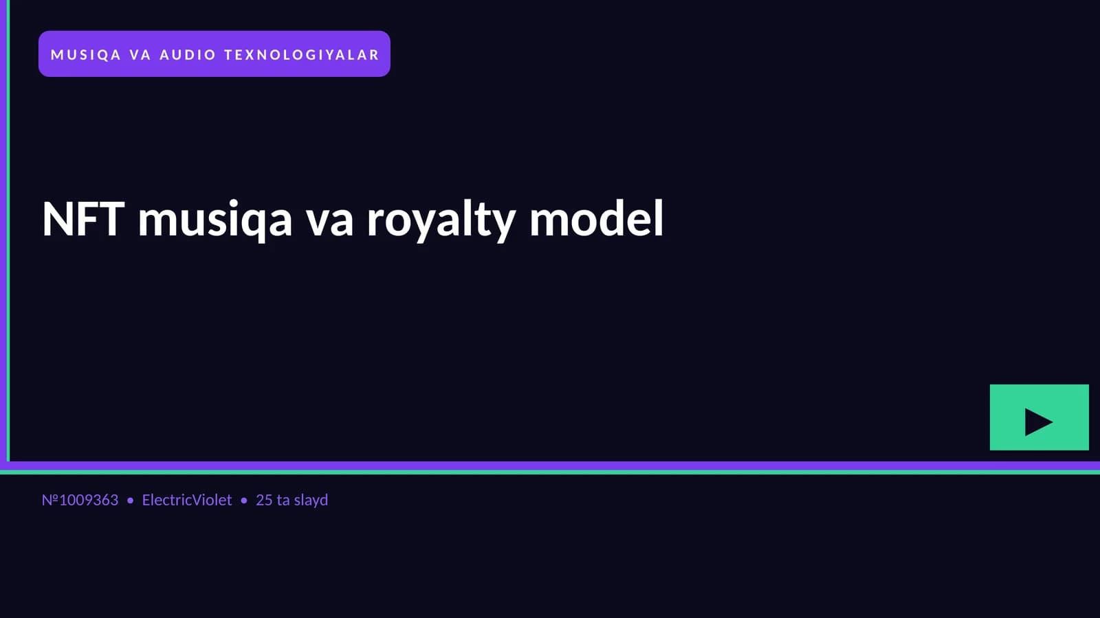 NFT musiqa va royalty model