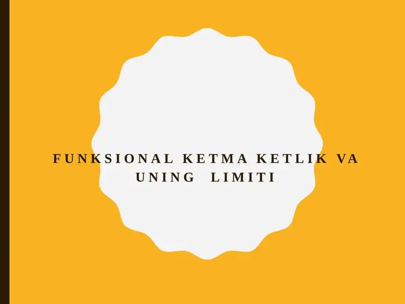 Funktsional ketma-ketlik va uni limiti