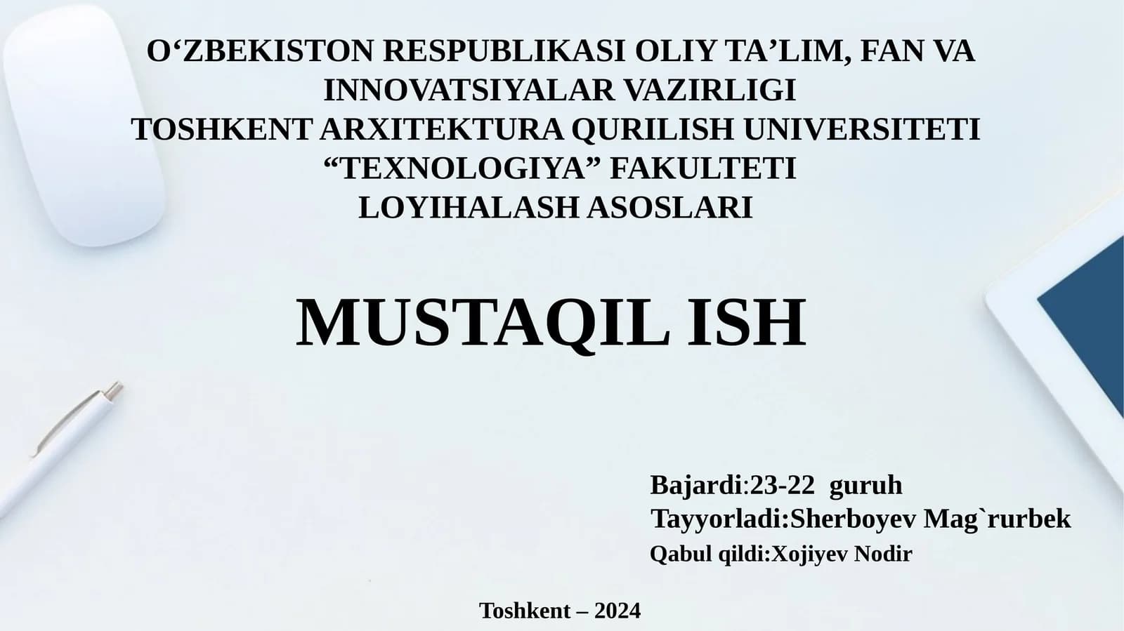 Turar-joybinolarini loyihalash asoslari
