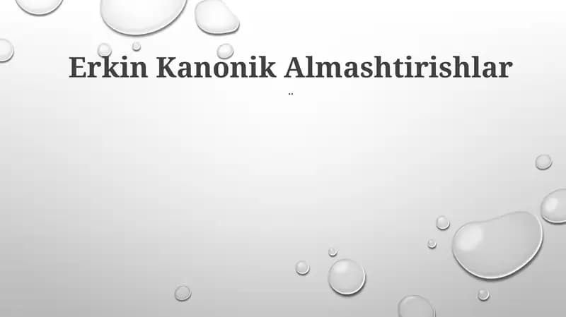 Erkin Kanonik Almashtirishlar
