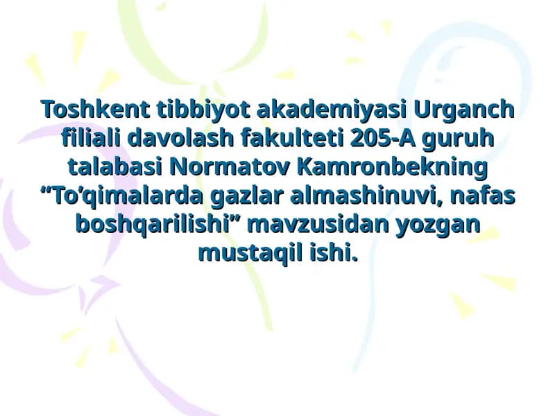 Tibbiyot. Fiziologiya