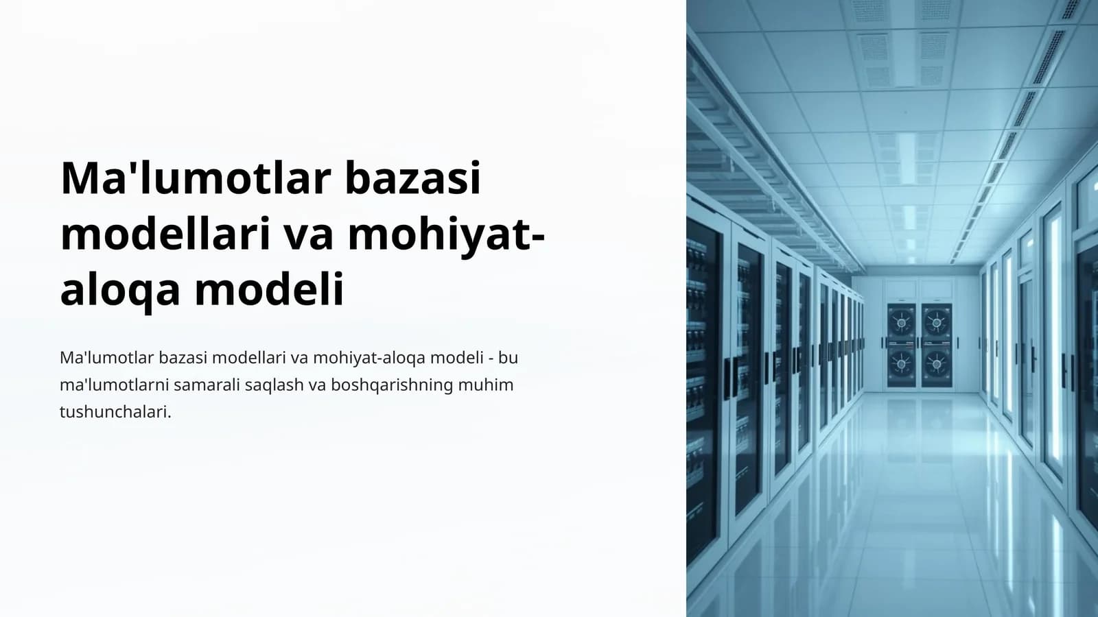 Ma'lumotlar bazasi modellari va mohiyat-aloqa modeli