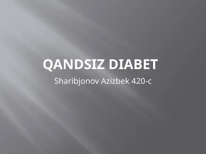 Qandsizdiabet
