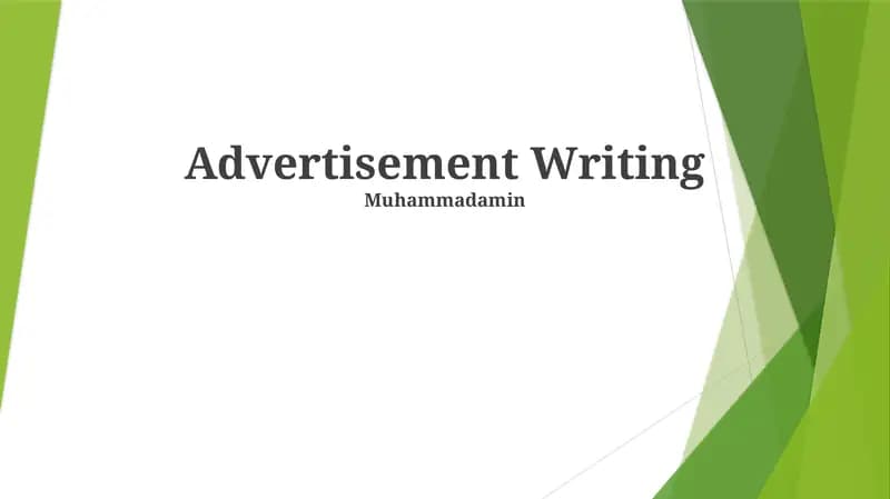 Advertisement Writing