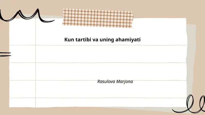 Kun tartibi va uning ahamiyati