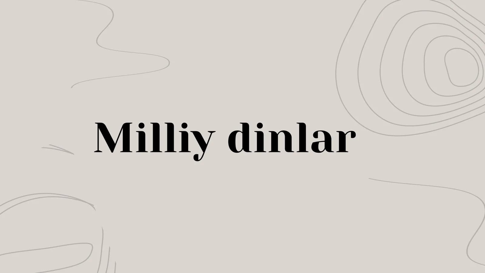 Milliy dinlar