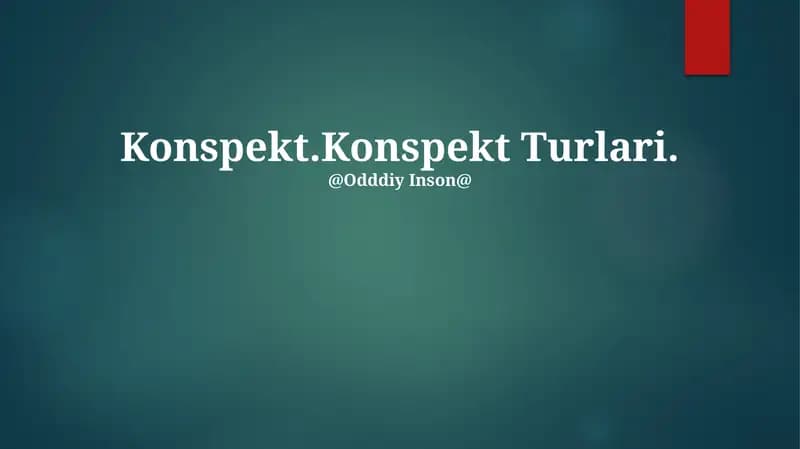 Konspekt Turlari