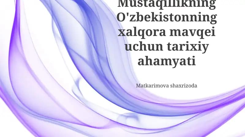 O‘zbekistonning Mustaqilligi: Xalqaro Maydondagi Dastlabki Qadamlar