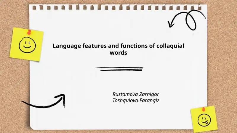 Language features and functions of colloquial words