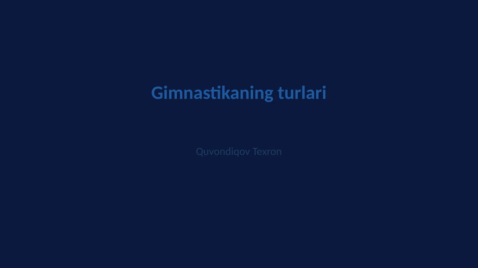 Gimnastikaning turlari