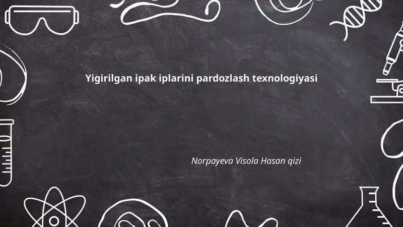 Yigirilgan ipak iplarini pardozlash texnologiyasi