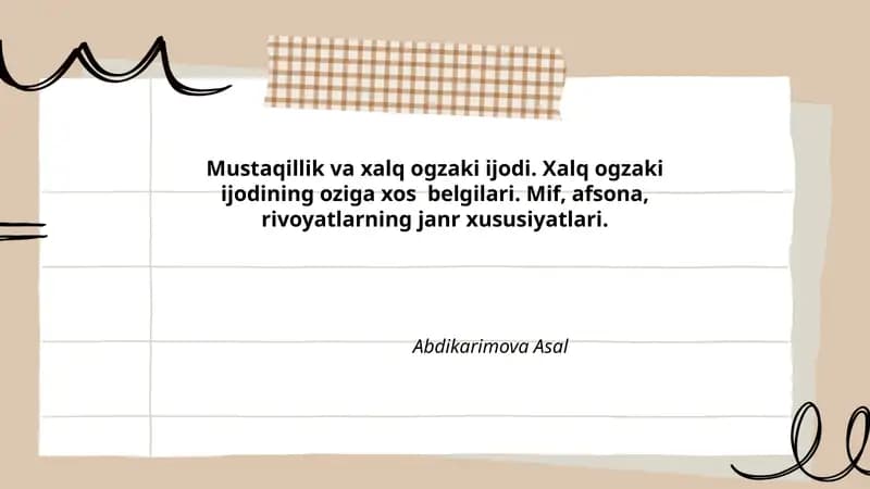 Xalq ogzaki ijodi