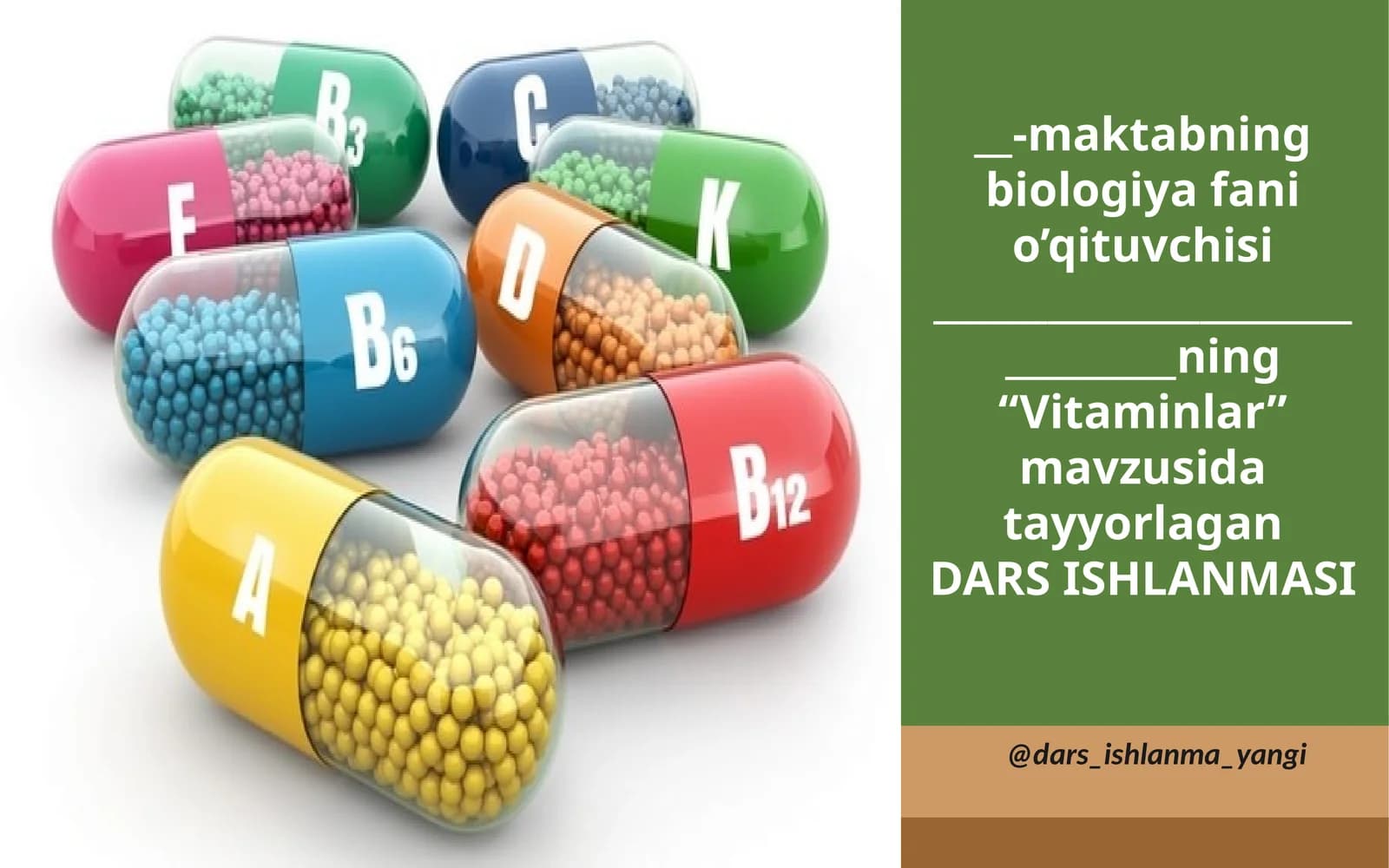 Vitaminlar            DARS ISHLANMASI