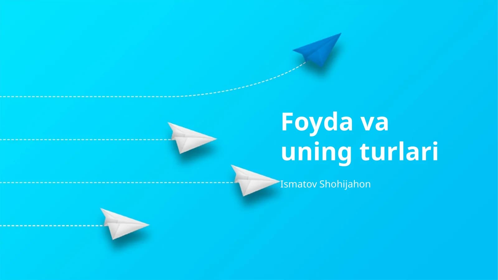 Foyda va uning turlari