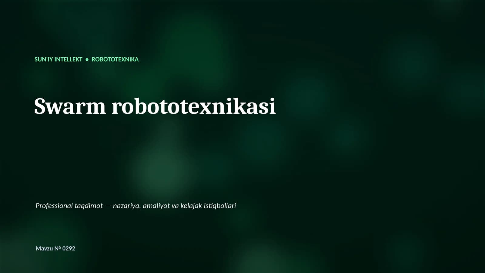 Swarm robototexnikasi