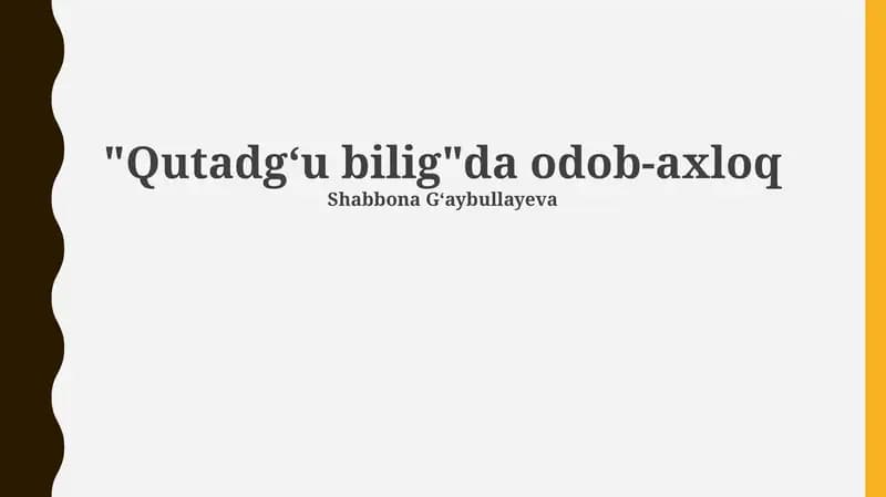 Qutadgʻu Bilig