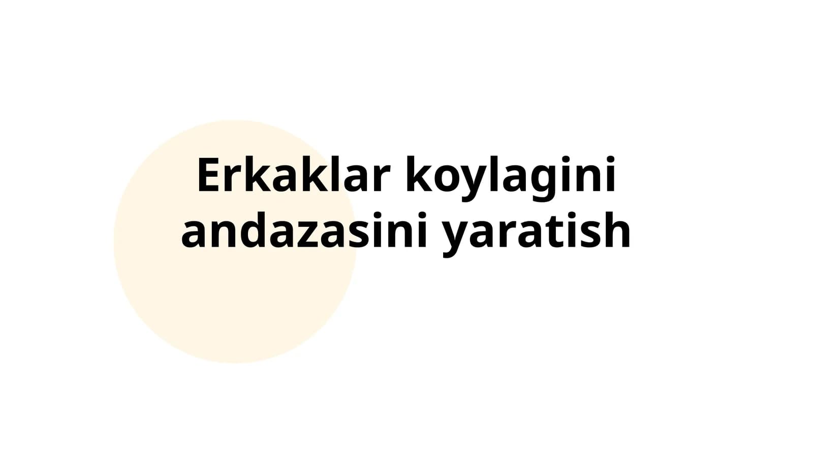 Erkaklar koylagini andazasini yaratish