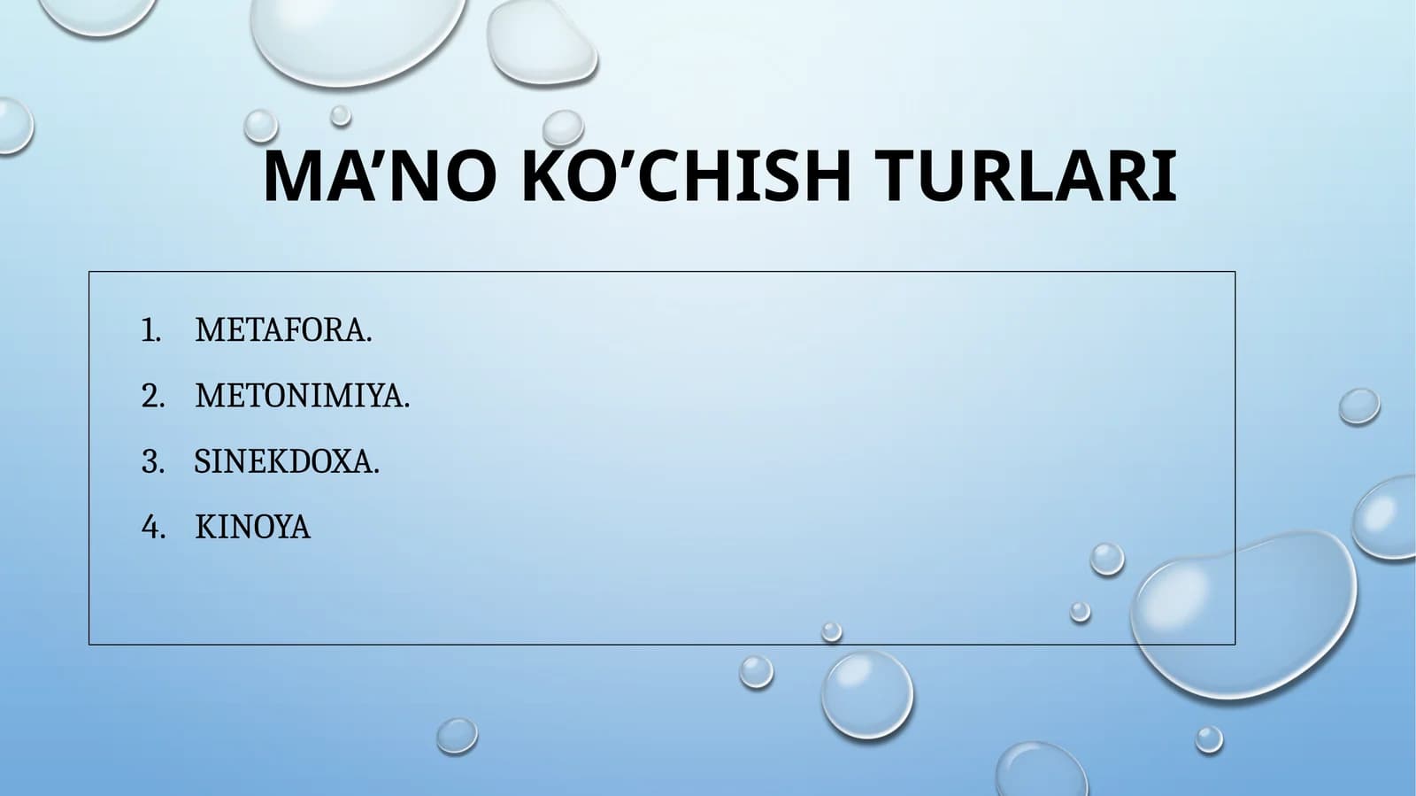 Ko'chma ma'no va uning turlari