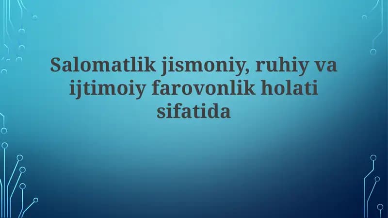 Ruhiy Salomatlik