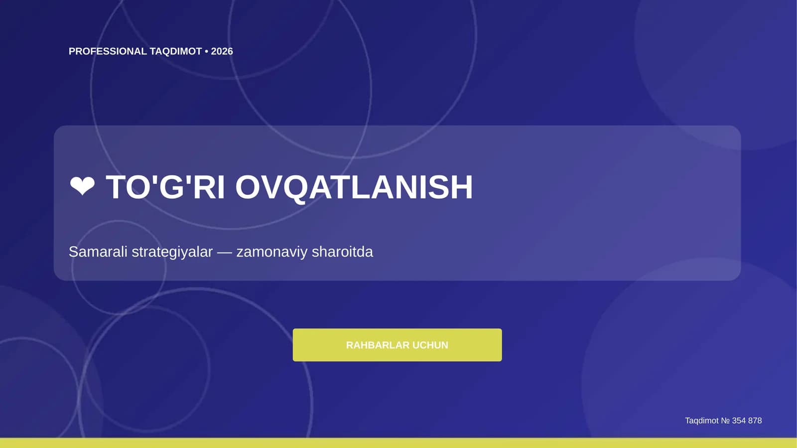 TO'G'RI OVQATLANISH