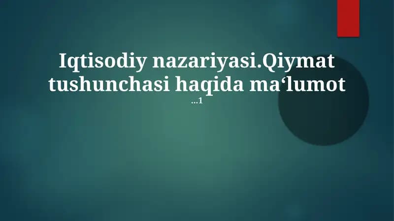 Iqtisodiy nazariyasi