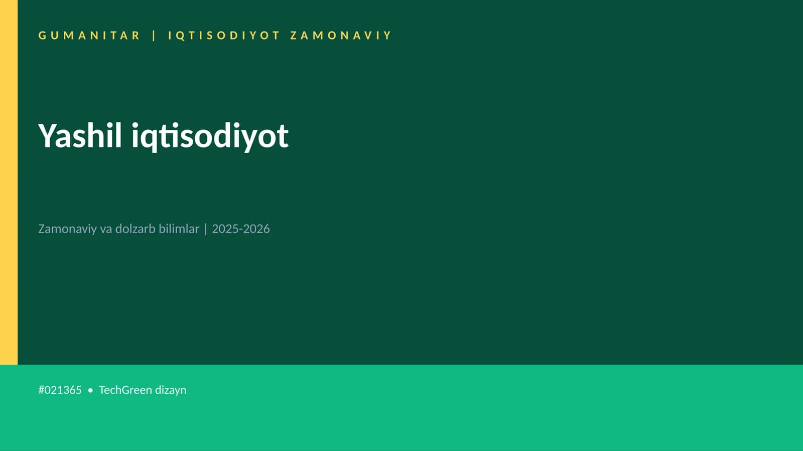 Yashil iqtisodiyot