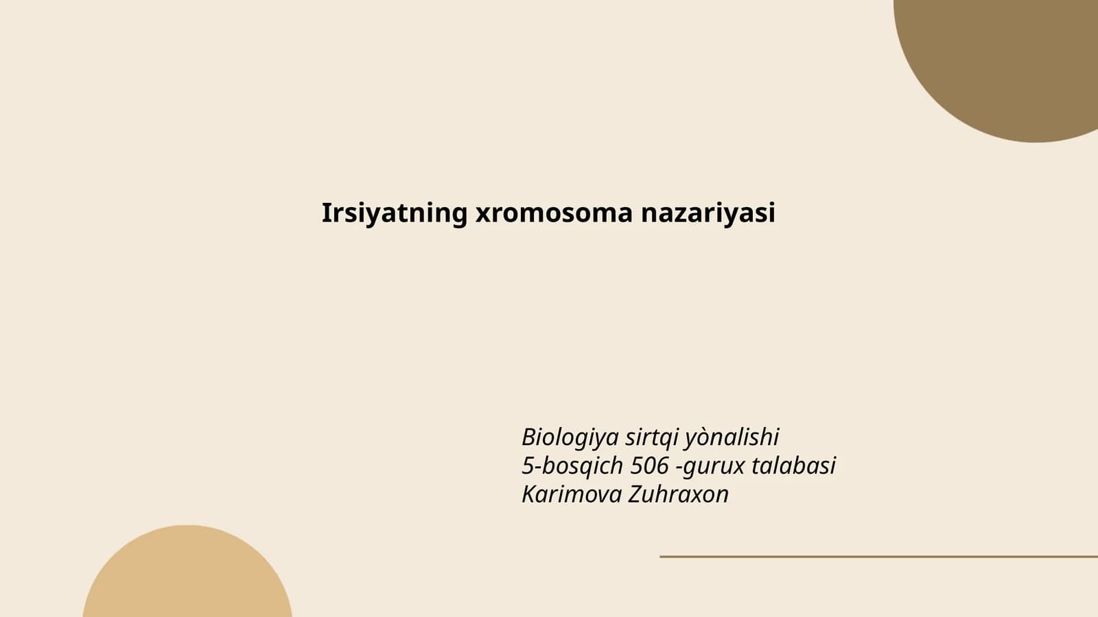 Xromosomalar tuzilishi
