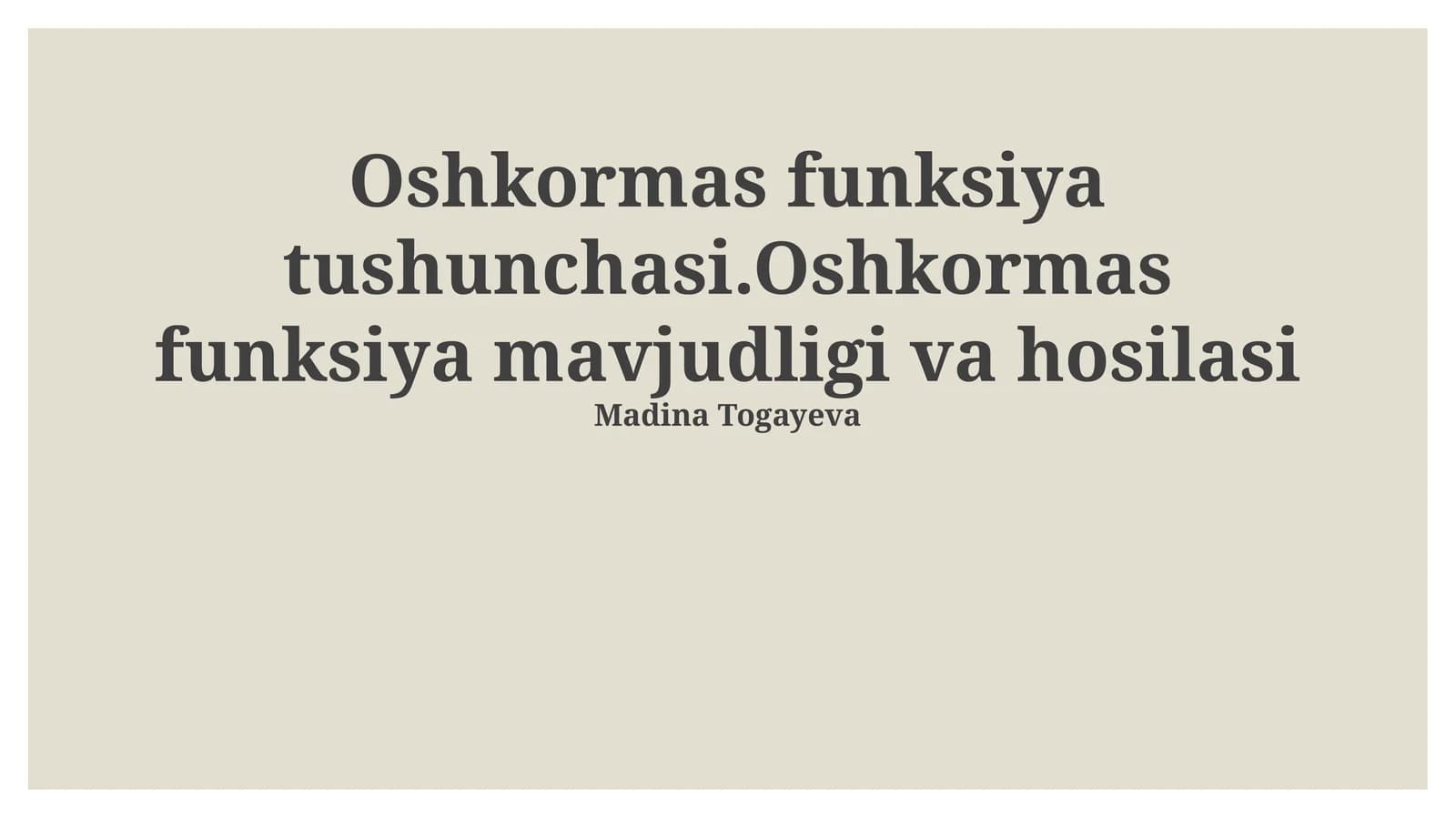 Oshkormas funksiya tushunchasi
