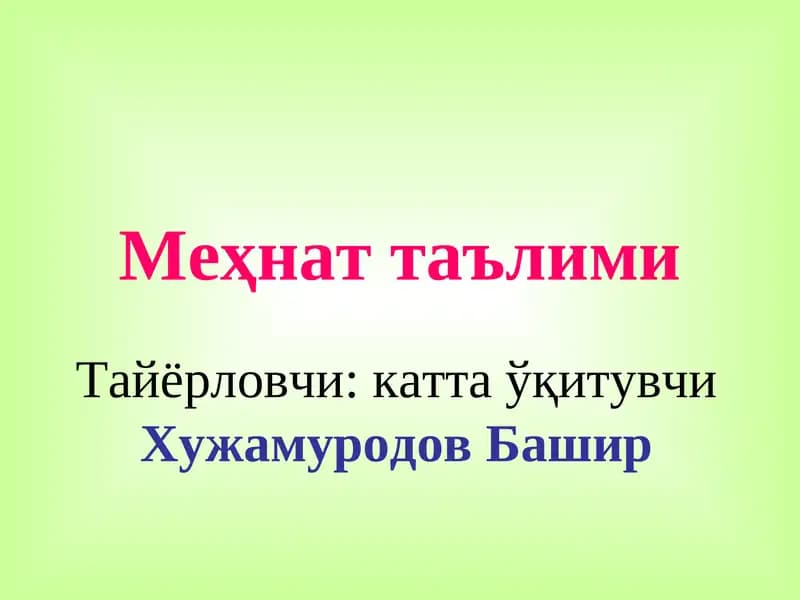 Меҳнат таълими