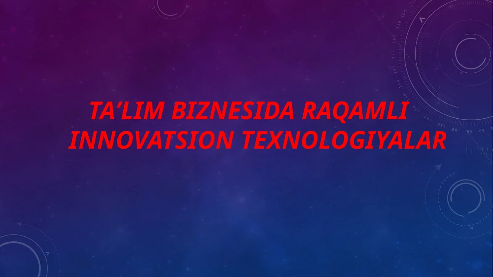 Raqamli Innovatsion Texnologiyalar
