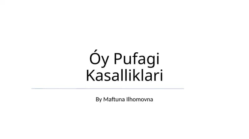 Óy Pufagi Kasalliklari