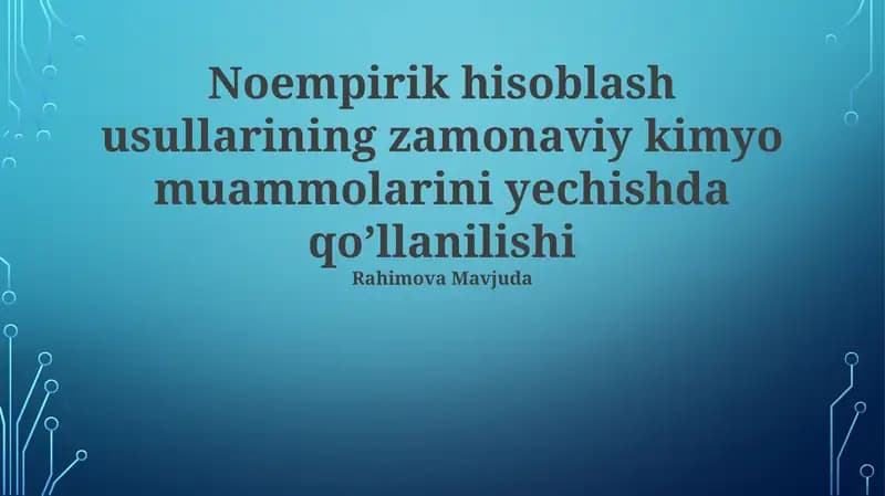 Zamonaviy hisoblash kimyosi