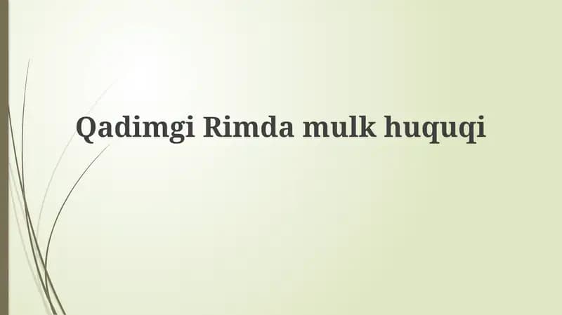 Qadimgi Rimda mulk huquqi