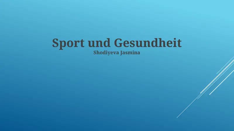 Sport und Gesundheit