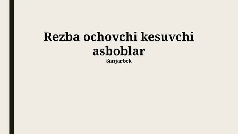Kesuvchi asboblar