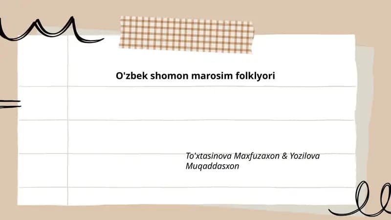 O'zbek shomon marosim folklyori