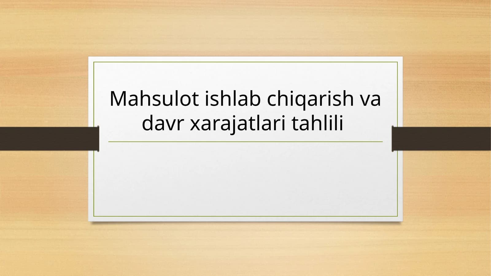 Mahsulot ishlab chiqarish va davr xarajatlari tahlili