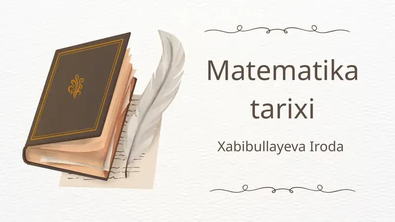 Matematika tarixi