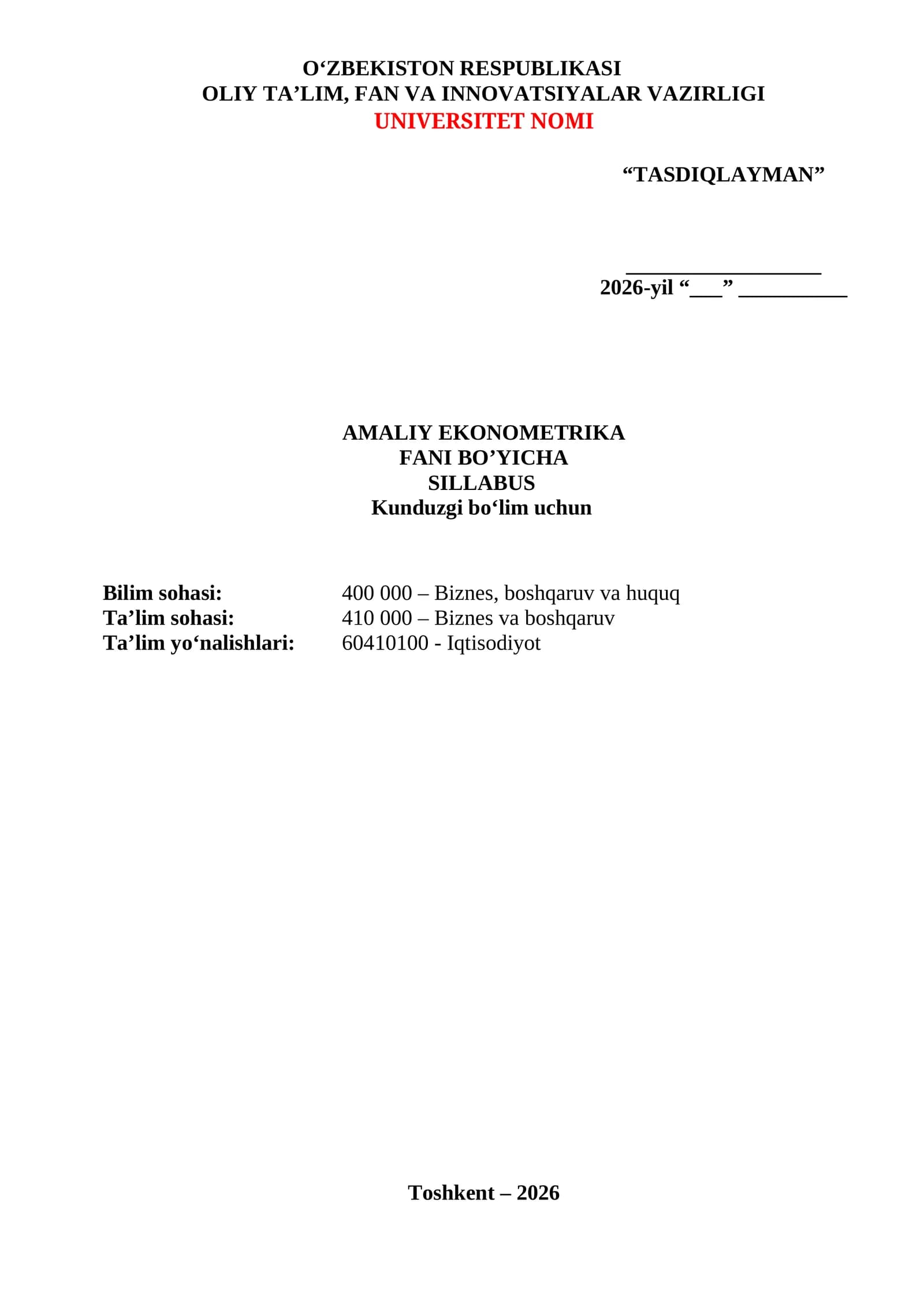 Amaliy ekonometrika