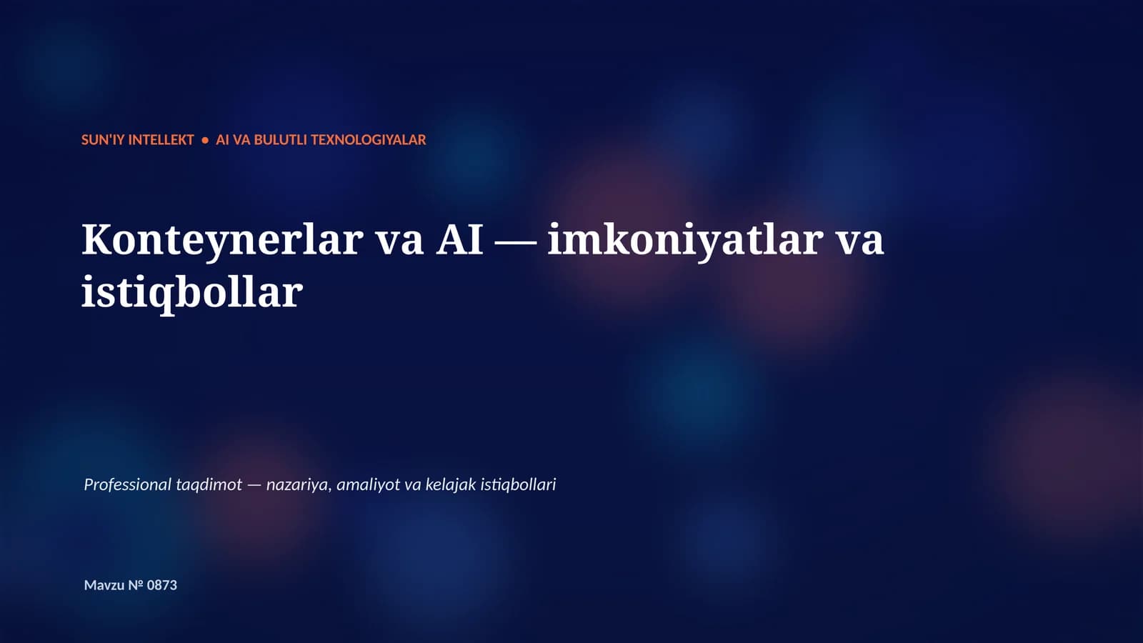 Professional taqdimot — nazariya, amaliyot va kelajak istiqbollari