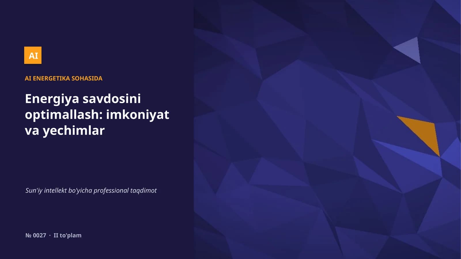 AI ENERGETIKA SOHASIDA