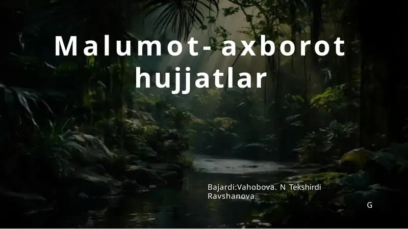 Malumot-axborot hujjatlar