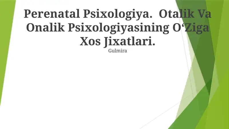 Perenatal Psixologiya