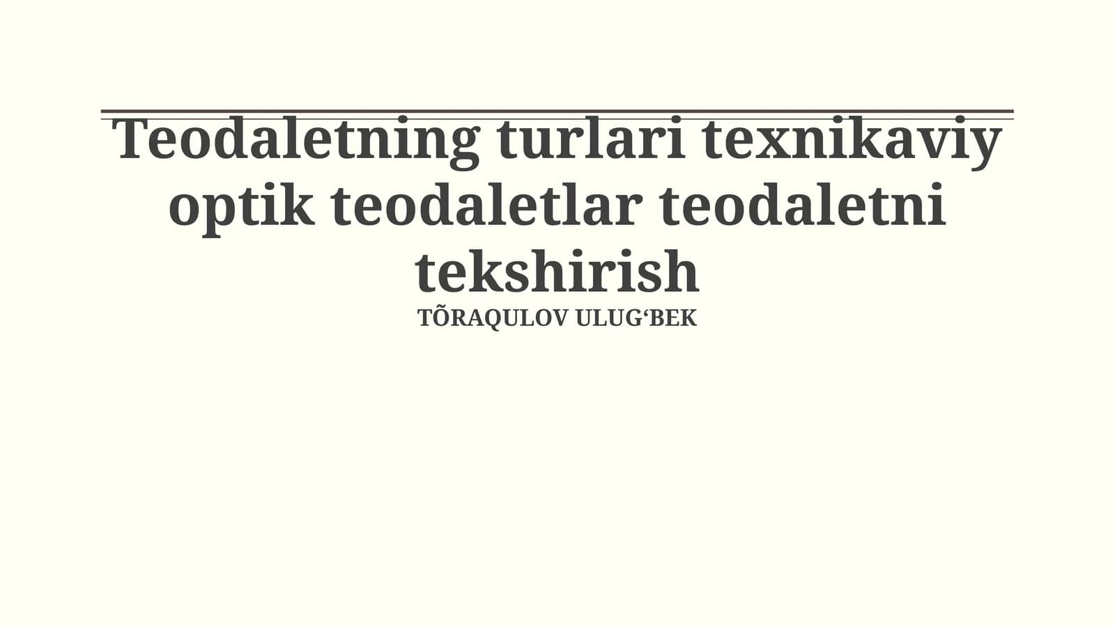 Teodolitlarni bellash